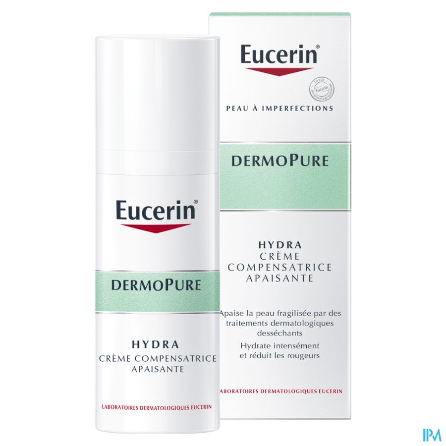 DermoPure HYDRA Crème Compensatrice Apaisante Acné Peau à Imperfections avec pompe 50ml