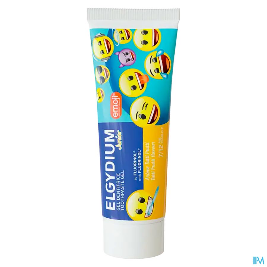ELGYDIUM Junior EMOJI arôme Tutti Frutti Dentifrice 7 à 12 ans – Dentifrice enfant