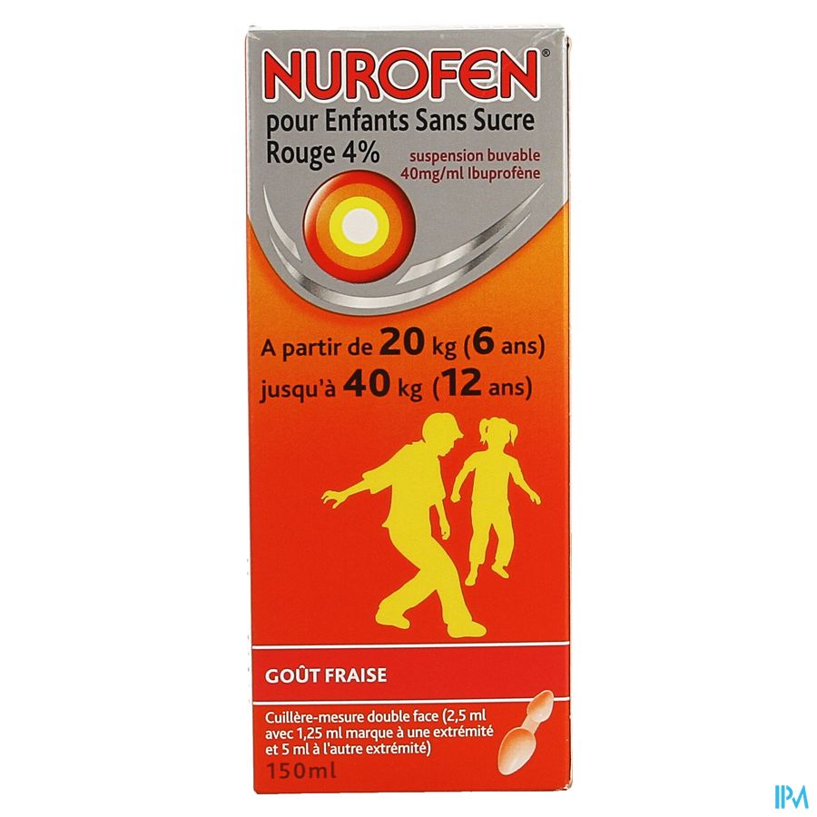 Nurofen Enfant S/sucre 4% Fraise Susp Buv 150ml