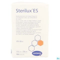 Sterilux Es 7,5x7,5cm 8pl.nst.100 P/s