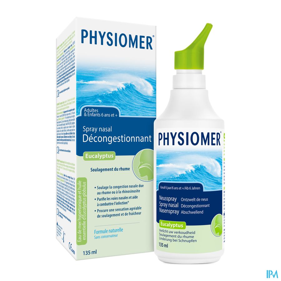 Physiomer® Eucalyptus Spray Nasal135ml Décongestionne Nez Bouché (Rhinosinusite)