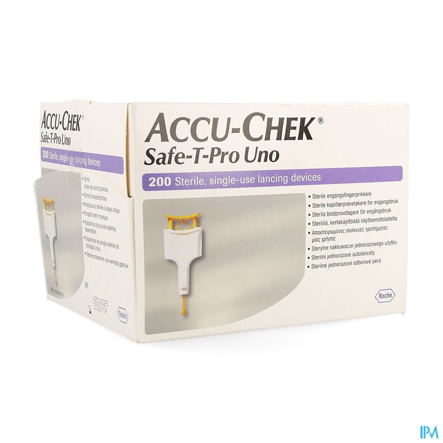 Accu Chek Safe T Pro Plus Uno Steril Jetable 200