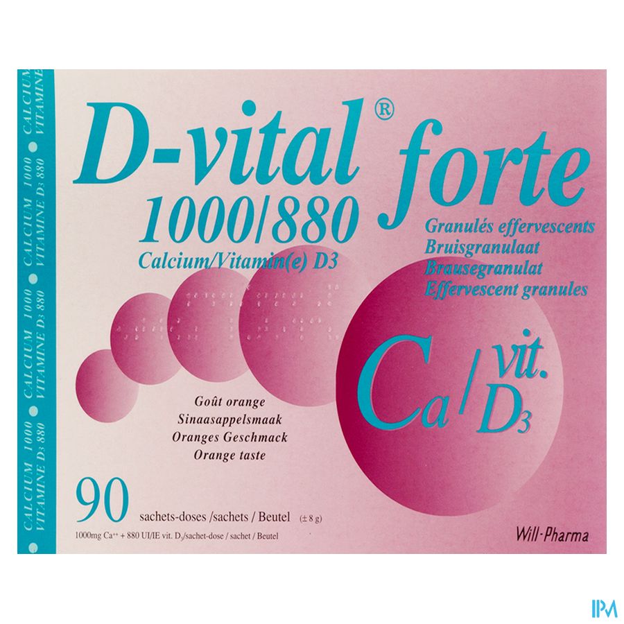 D-vital Forte Orange 1000mg/880ui Sach 90