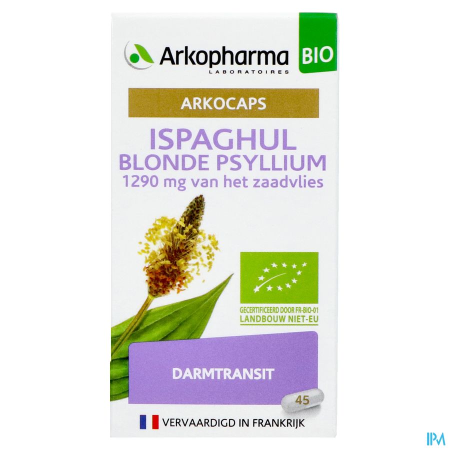 Arkogelules Ispaghul Psyllium Blond Bio Caps 45