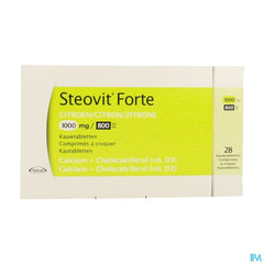 Steovit Forte Citron 1000mg/800 U.I. Calcium & Vit D - 28 comprimés à croquer