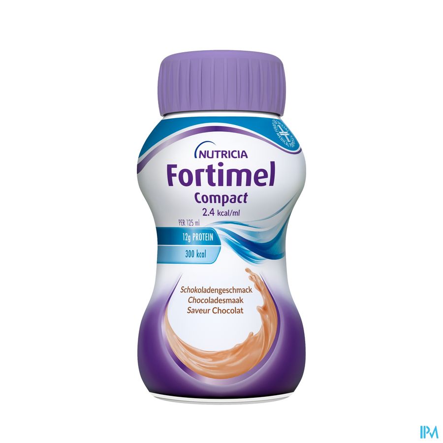 Fortimel Compact 2.4kcal Arôme Chocolat Complément Nutritionnel Dénutrition Bouteilles 4x125ml
