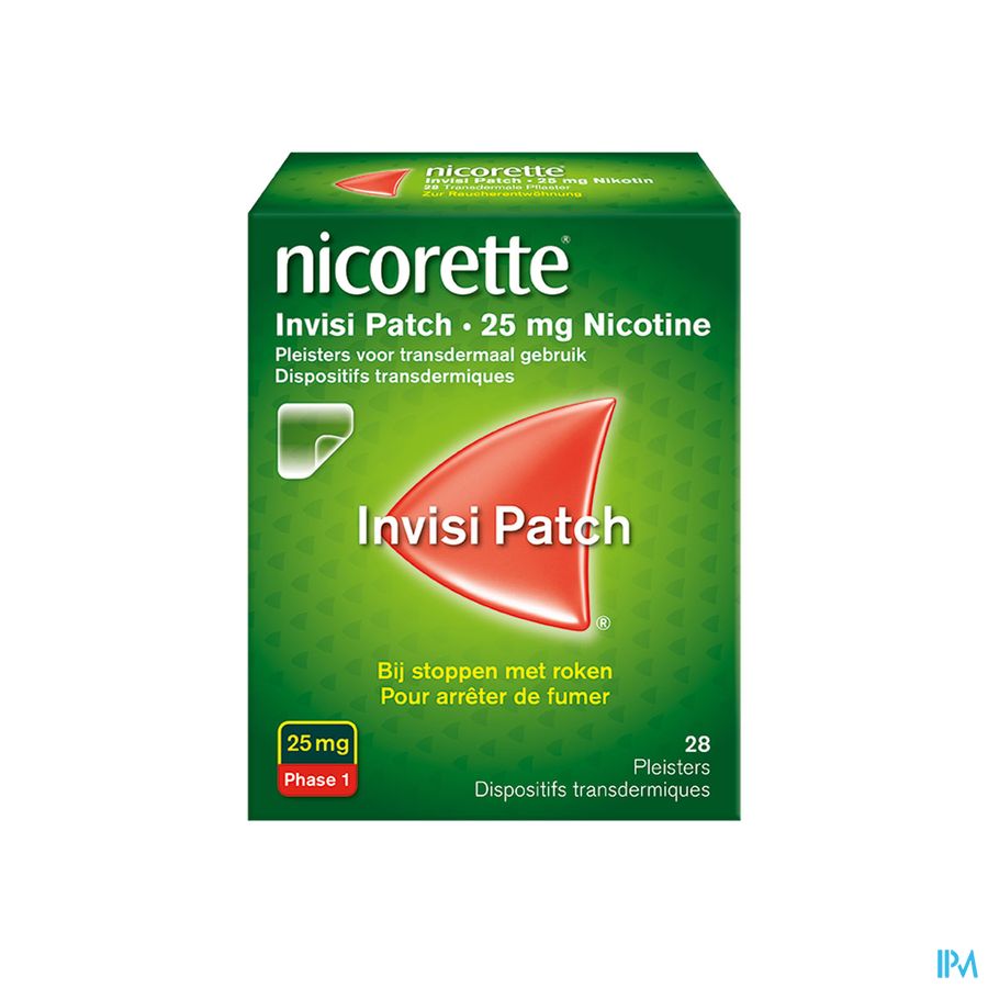 Nicorette® Invisi Patch — pour arrêter de fumer — 28 pièces, 25 mg de nicotine