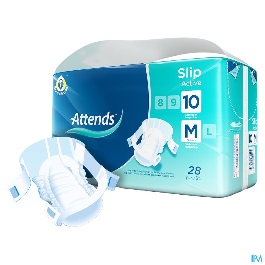 Attends Slip Active 10 Medium 1x28