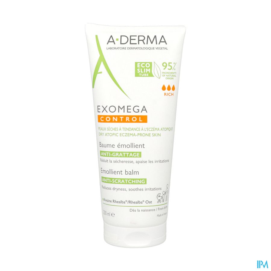 A-Derma Exomega Control Baume emollient Anti-grattage peau à tendance atopique 400ml