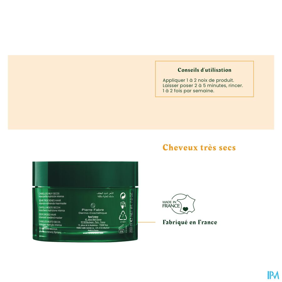 René Furterer - Masque nutrition intense - Masque nourrissant d'exception au beurre de Karité - KARITE NUTRI