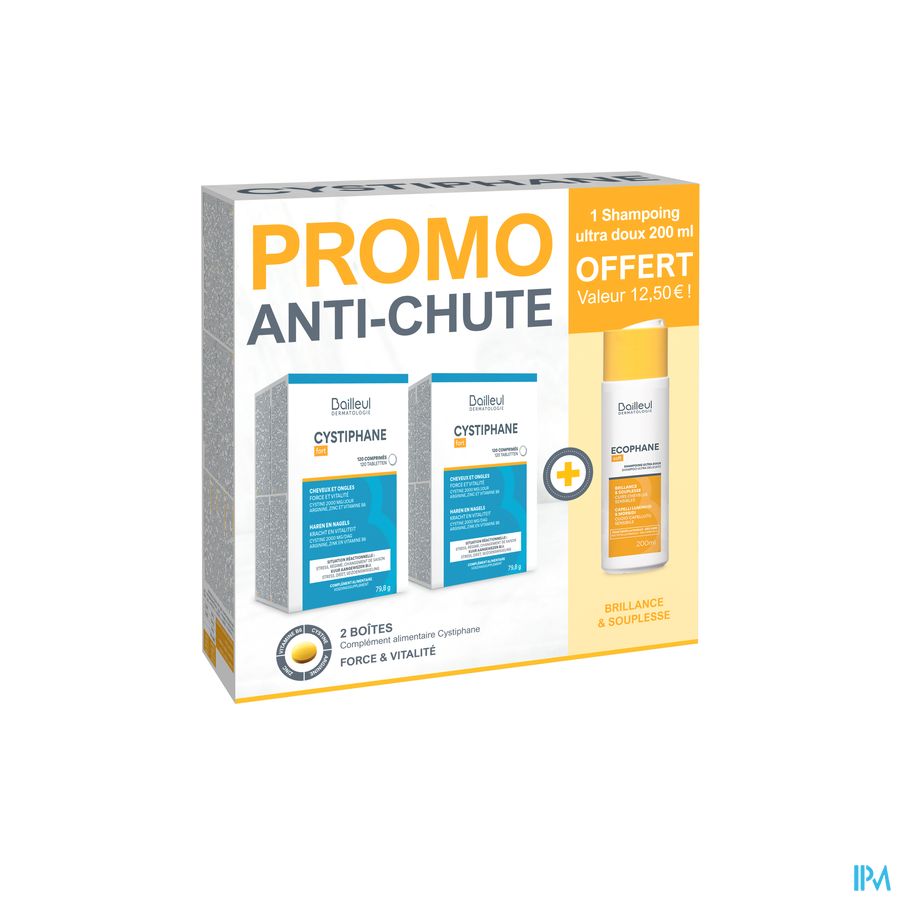 CYSTIPHANE PROMOPACK (2 X 120 comprimés + 1 shampoing ultra doux 200 ml GRATUIT)