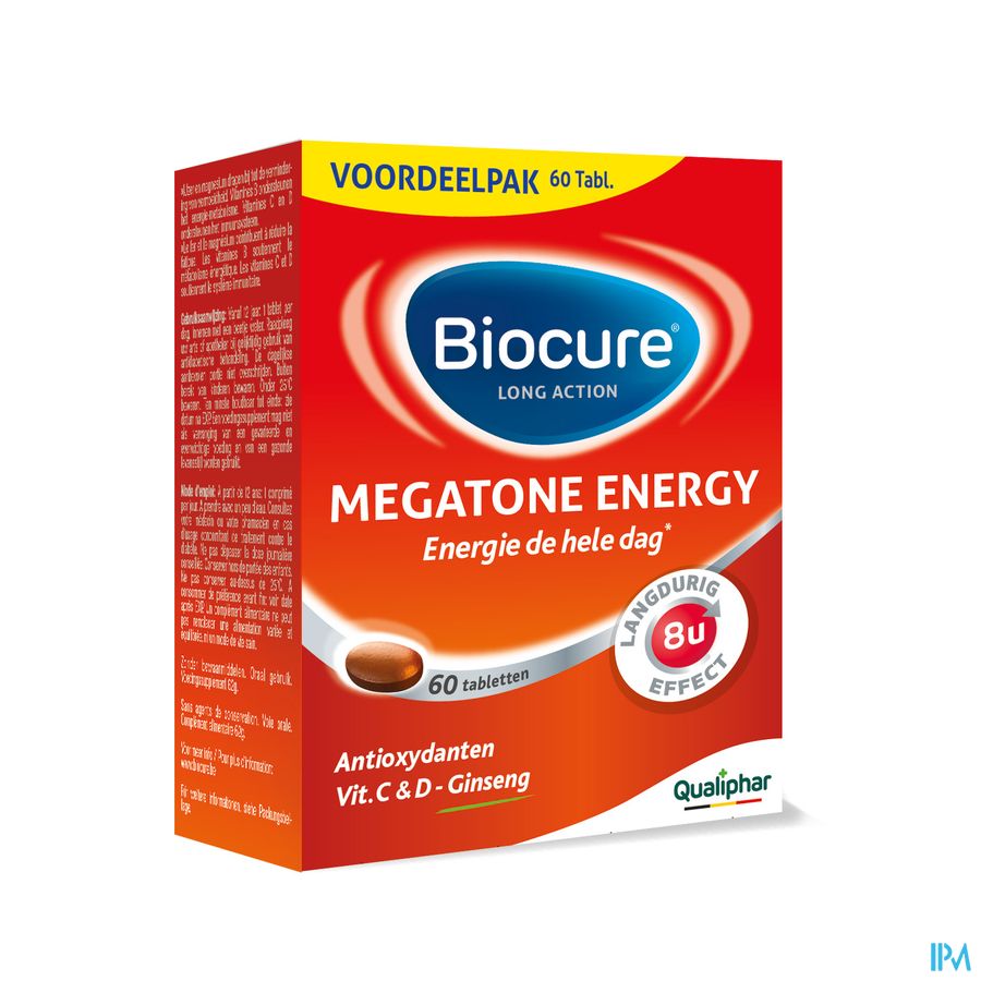 Biocure LA megatone Energy 60 comprimés - vitamine - energie, immunité, vitalité