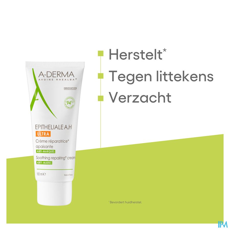 A-DERMA - EPITHELIALE A. H. ULTRA CRÈME RÉPARATRICE APAISANTE - Soin cicatrisant anti-marques, anti-douleur, Post-peeling, post-laser