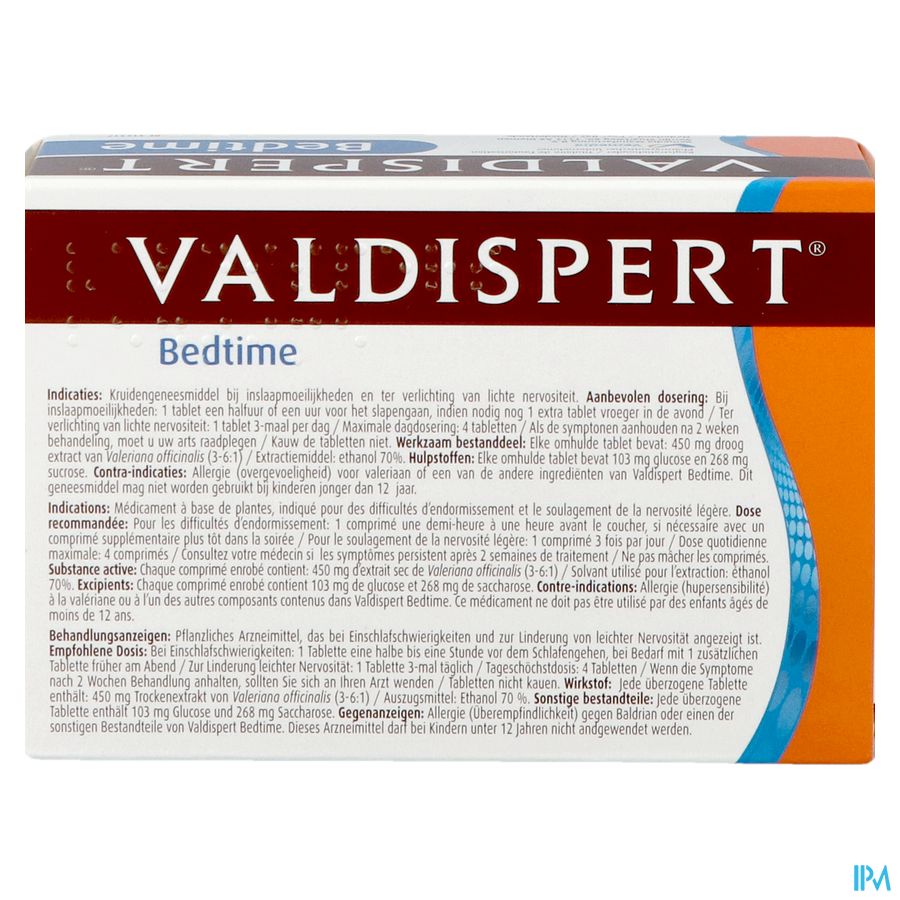 Valdispert Bedtime 40 comprimés - problèmes d'endormissement