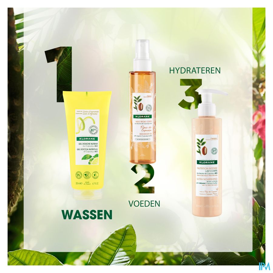 Klorane - Gel douche au Cupuaçu BIO - Zeste d’Agrumes - Tous types de peaux