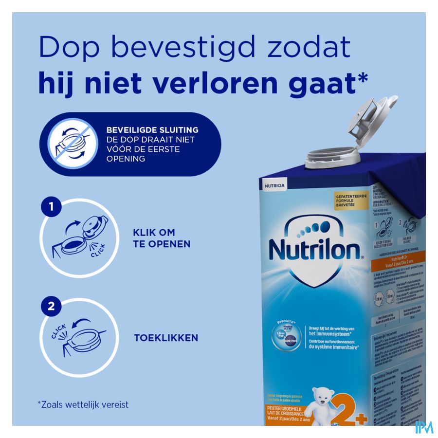 Nutrilon 2+ | Lait De Croissance Enfant dès 2 ans | Lait Liquide | Brique 1L