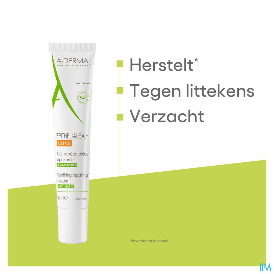A-DERMA - EPITHELIALE A. H. ULTRA CRÈME RÉPARATRICE APAISANTE - Soin cicatrisant anti-marques, anti-douleur, Post-peeling, post-laser