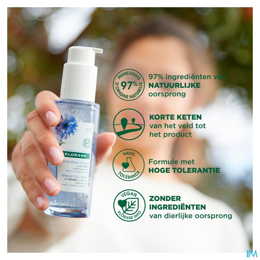 Klorane - Sérum Réveil tonique au Bleuet BIO et Acide hyaluronique - Visage, cou et contour des yeux