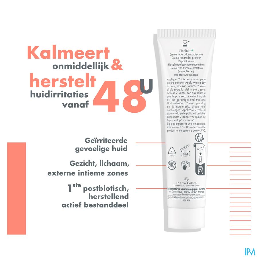 Avène Cicalfate+ Crème réparatrice protectrice Irritations cutanées 40ml
