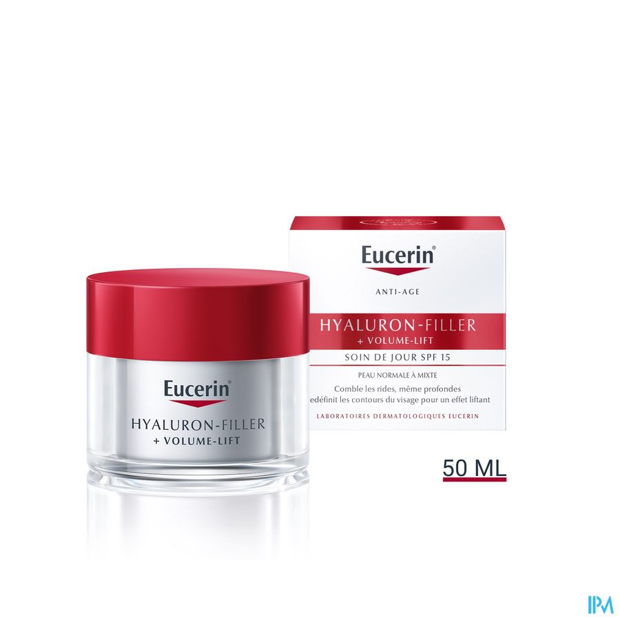 Hyaluron-Filler + Volume-Lift Soin de Jour SPF 15 Peau Normale à Mixte Anti-Rides & Anti-Âge Pot 50ml
