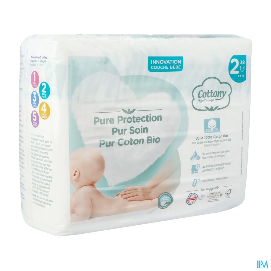 Cottony Baby Diapers Size 2 3 - 6kg 38