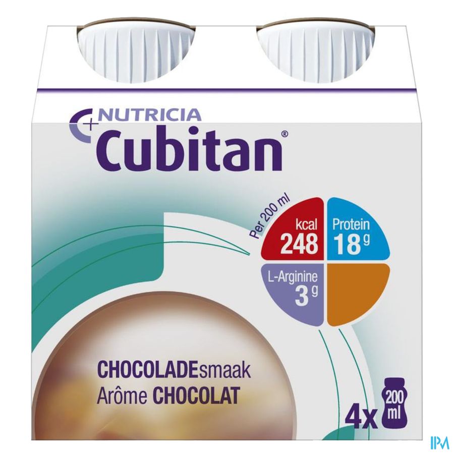 Cubitan Goût Chocolat Bouteilles 4x200ml