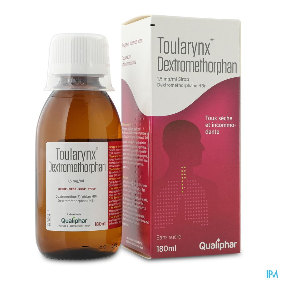 Toularynx Dextromethorphan 180 ml sirop toux sèche