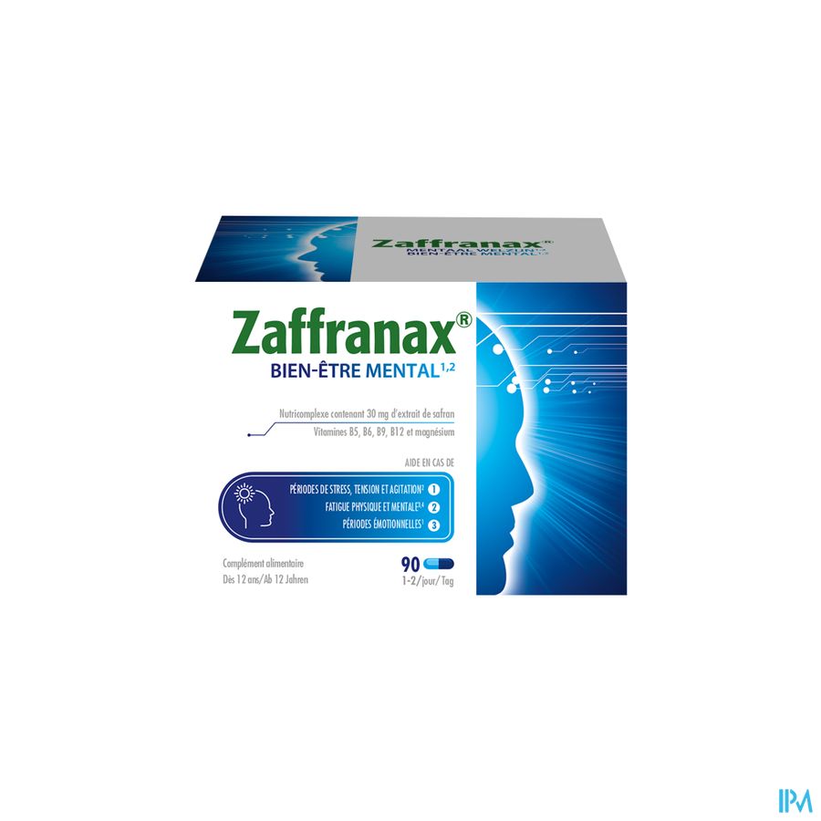 Zaffranax® Bien-être Mental 90 Gélules - Stress (4), Fatigue (3), Émotionnel (1)