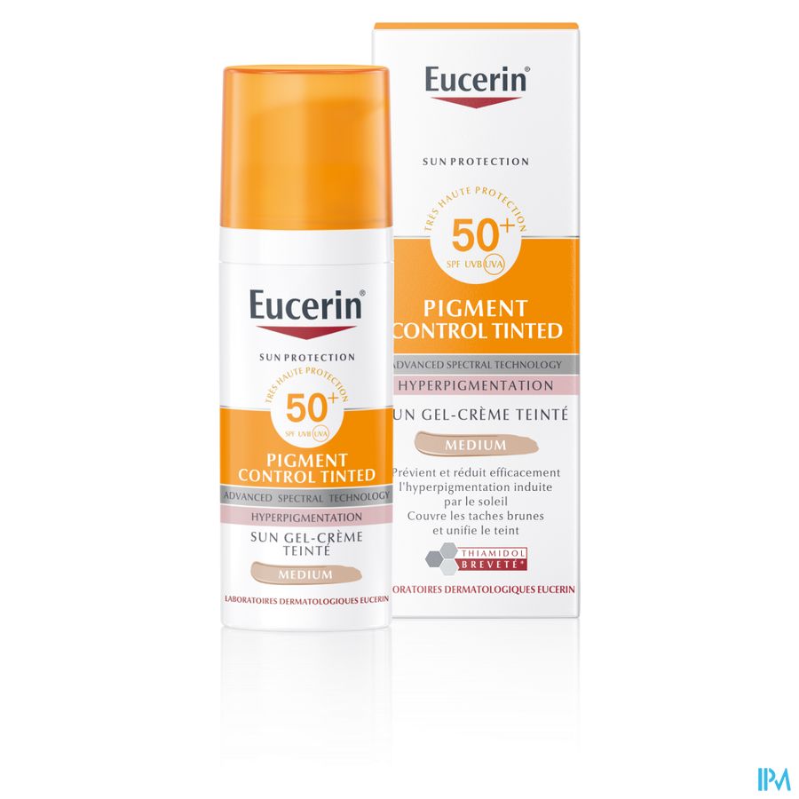 Sun Pigment Control Tinted SPF 50+ Gel-Crème Teinté Medium Hyperpigmentation avec pompe 50ml