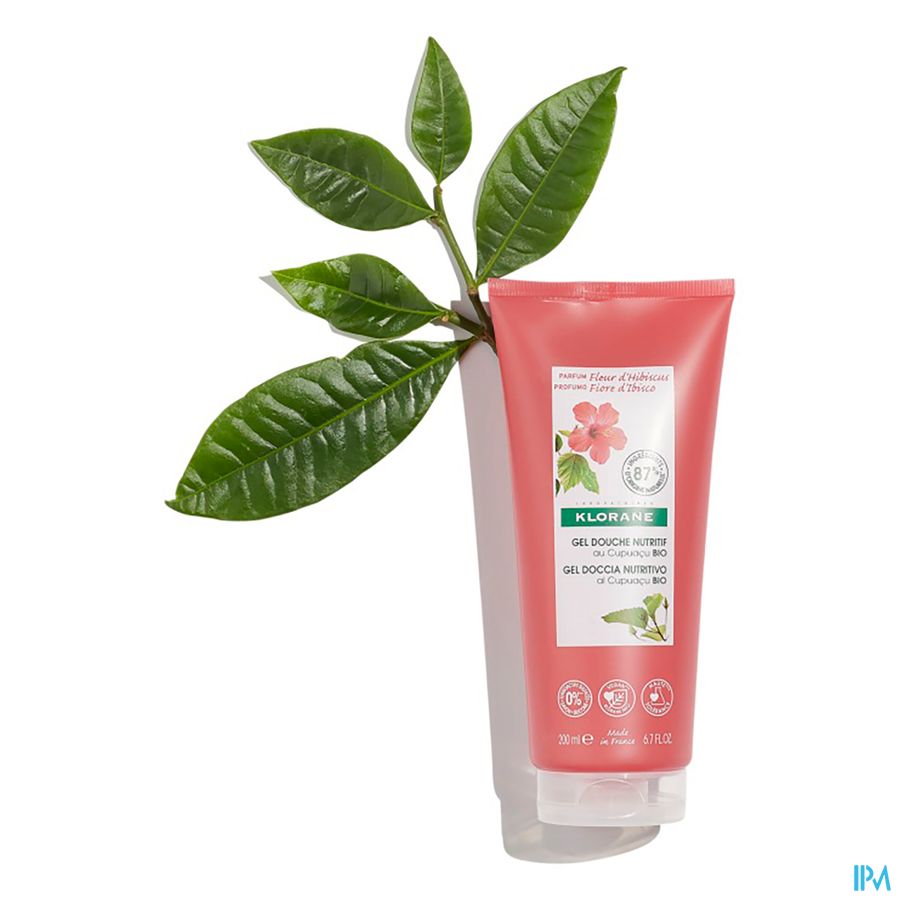 Klorane - Gel douche au beurre de Cupuaçu BIO - Fleur d’Hibiscus - Tous types de peaux