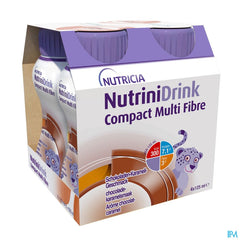 NutriniDrink Compact Multi Fibre Arôme Chocolat-Caramel Bouteilles 4x125ml