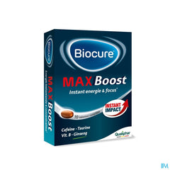 Biocure MAX Energie instantanée, concentration, vitamine - 10 comprimés