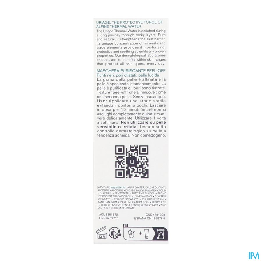 Uriage Hyseac Masque Peel-off 50ml