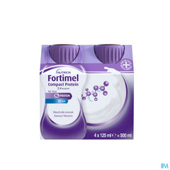 Fortimel Compact Protein 2.4kcal Saveur Neutre Complément Nutritionnel Dénutrition Bouteilles 4x125 ml