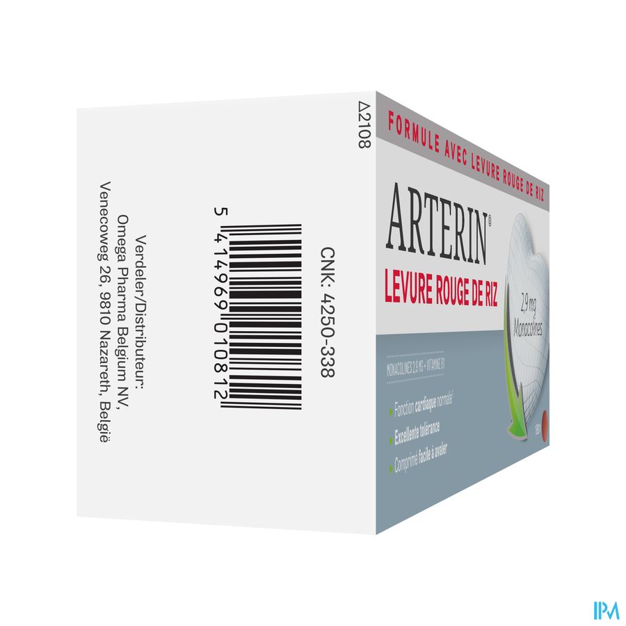 Arterin® Levure Rouge De Riz 2,9 Mg De Monacolines 180 Comprimés