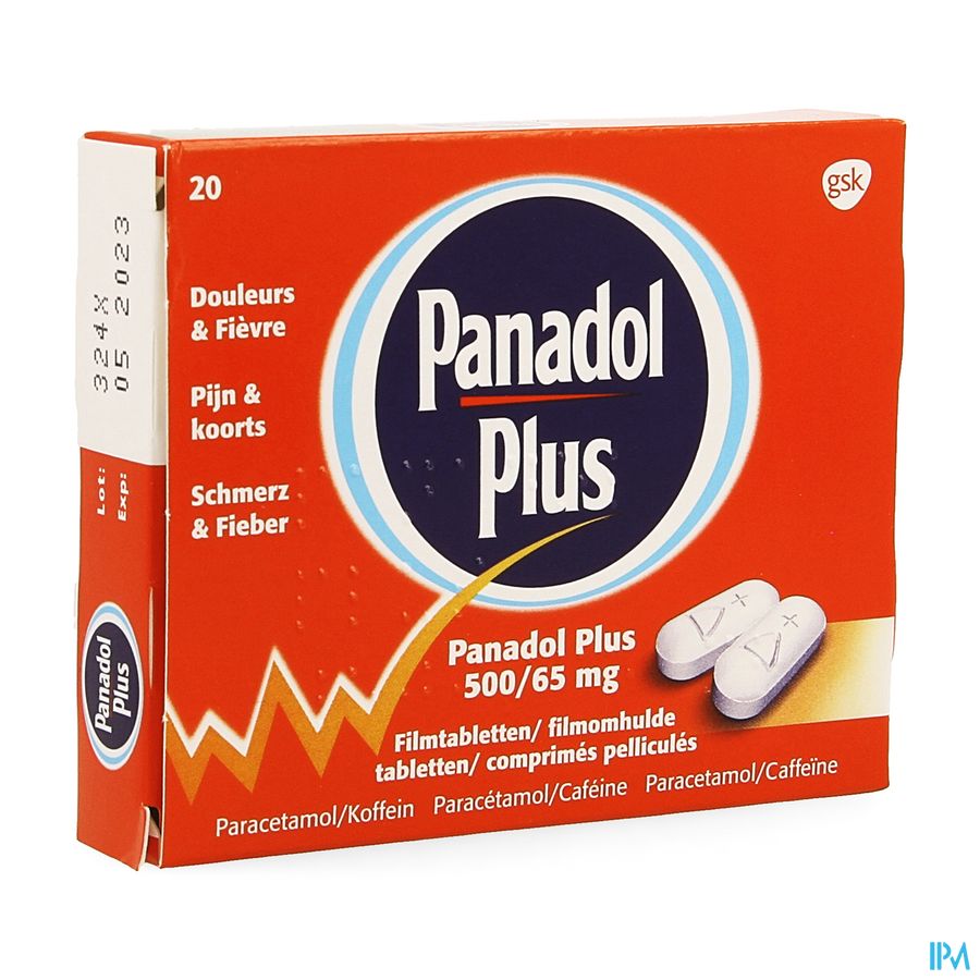 Panadol Plus 500mg/65mg Comp Pell 20 New