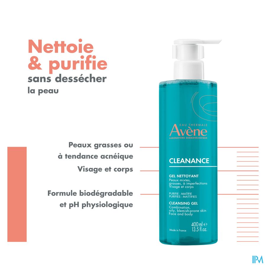 Eau Thermale Avène - Gel nettoyant Matifiant Cleanance Peaux Grasses À Imperfections