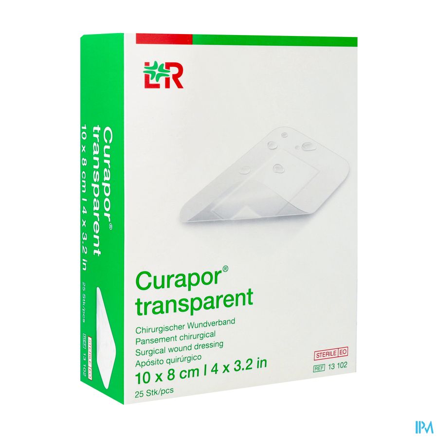 Curapor Transparent Steril 10cmx 8cm 25 13102