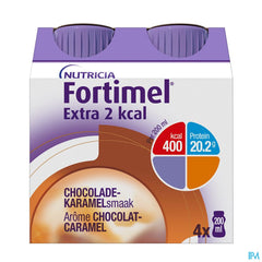 Fortimel Extra 2kcal Goût Chocolat-Caramel Bouteilles 4x200ml