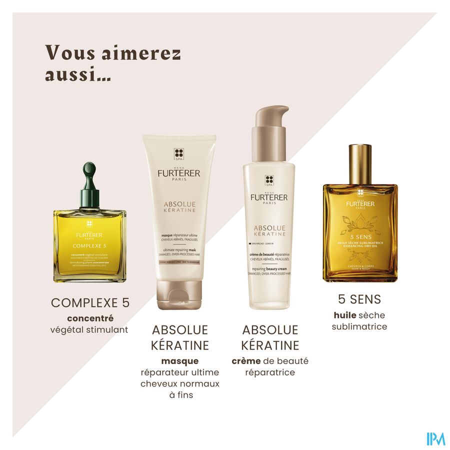 René Furterer - Shampooing-soin réparateur - Shampoing sans sulfates à la Kératine Végétale - ABSOLUE KERATINE