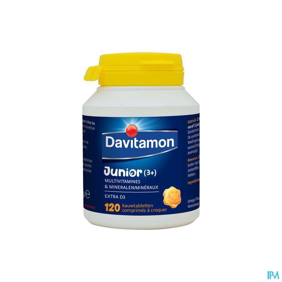 Davitamon® Junior Goût Multifruits - 120 Comprimés À Croquer À Partir De 3 Ans