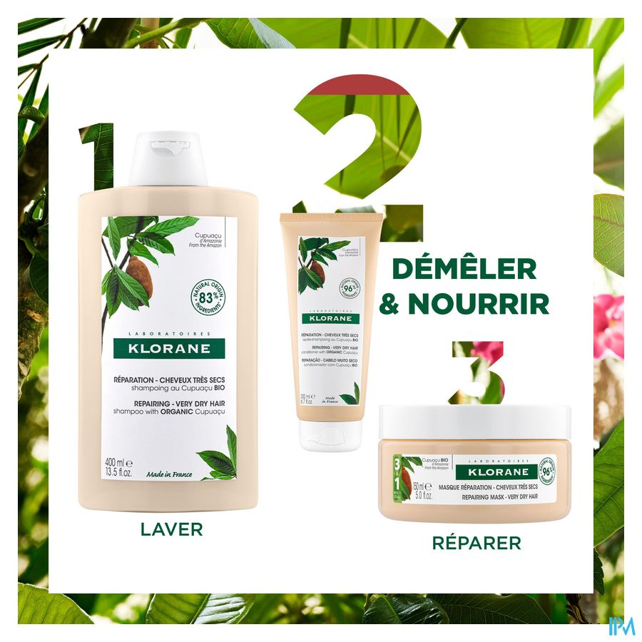 Klorane - Après-shampoing Réparation au Cupuaçu BIO - Cheveux très secs