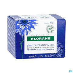 Klorane - Bain d’Hydratation Nuit au Bleuet BIO et acide hyaluronique - Visage et yeux