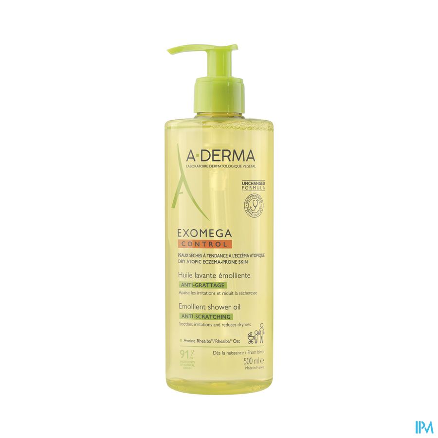 A-DERMA EXOMEGA CONTROL Huile lavante émolliente anti-démangeaisons - Peaux fragiles sèches à tendance atopique