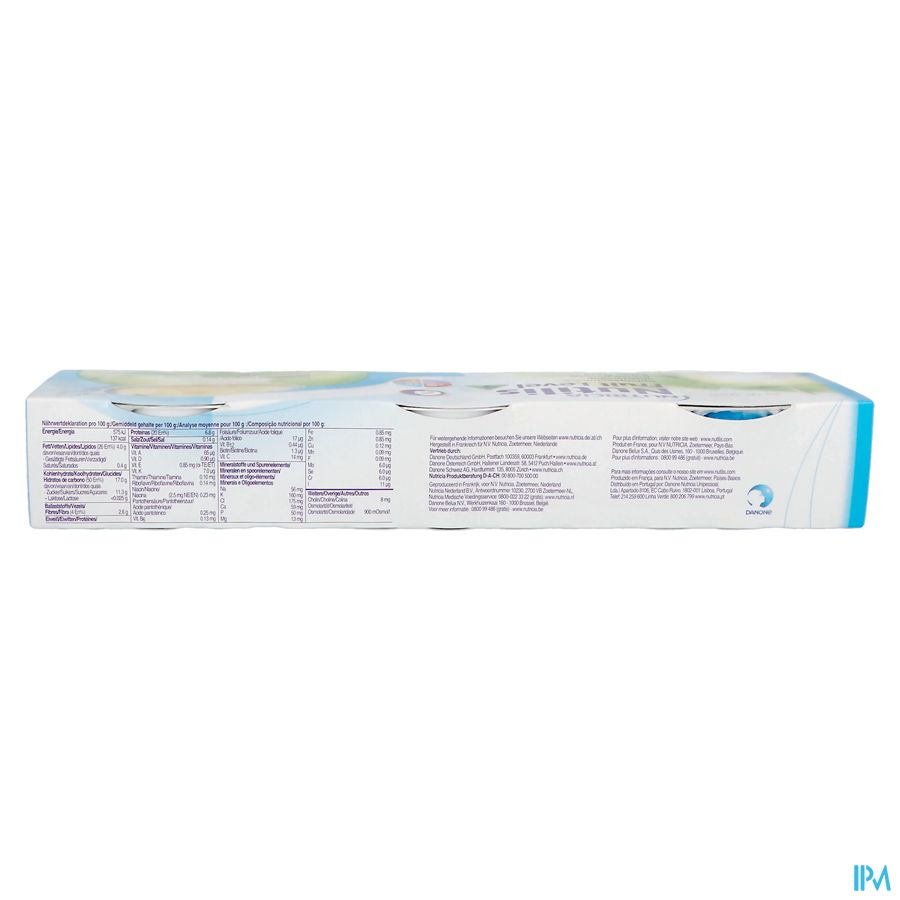 Nutilis Fruit Stage 3 Goût Pomme Alimentation médicale orale pré-épaissie Pots 3x150g