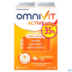 Omnivit Active 84cp PROMO -35% - Vitamine Immunité Energie