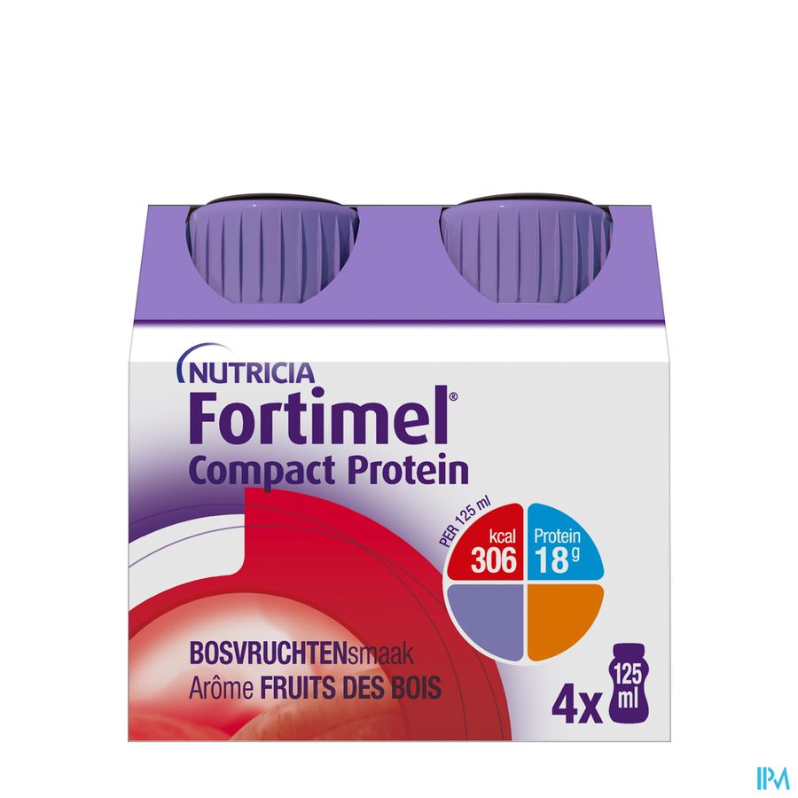 Fortimel Compact Protein Goût Fruits De La Forêt Bouteilles 4x125ml
