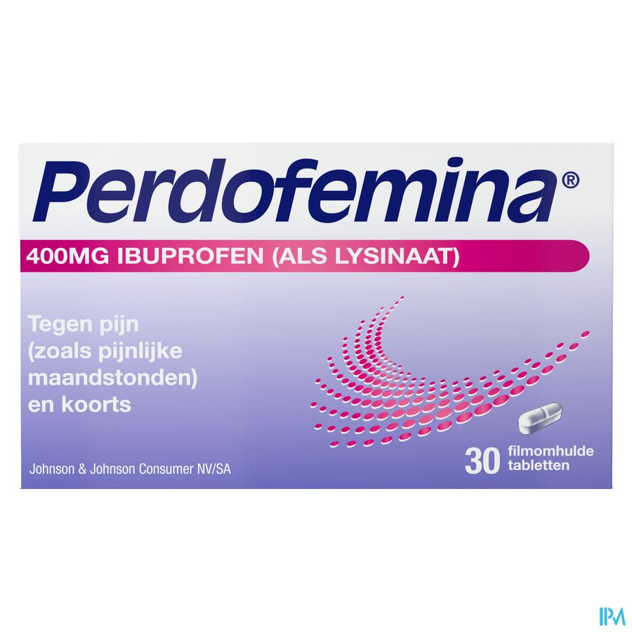 Perdofemina® comprimés, soulage les douleurs menstruelles, analgésique avec 400 mg d’ibuprofène, 30 comprimés