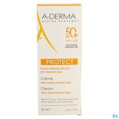 A-DERMA - A-DERMA PROTECT CREME SOLAIRE VISAGE SPF50+ SANS PARFUM - A-DERMA PROTECT