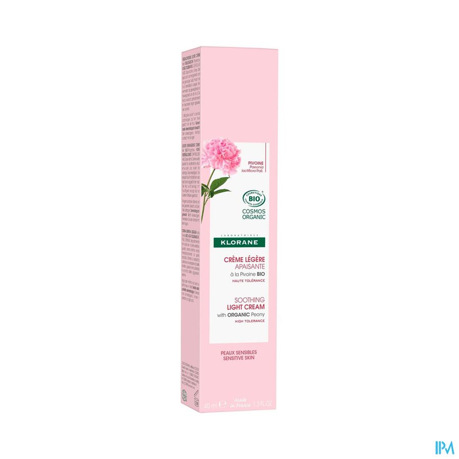Klorane — Crème Légère Apaisante à la Pivoine BIO — Peaux sensibles